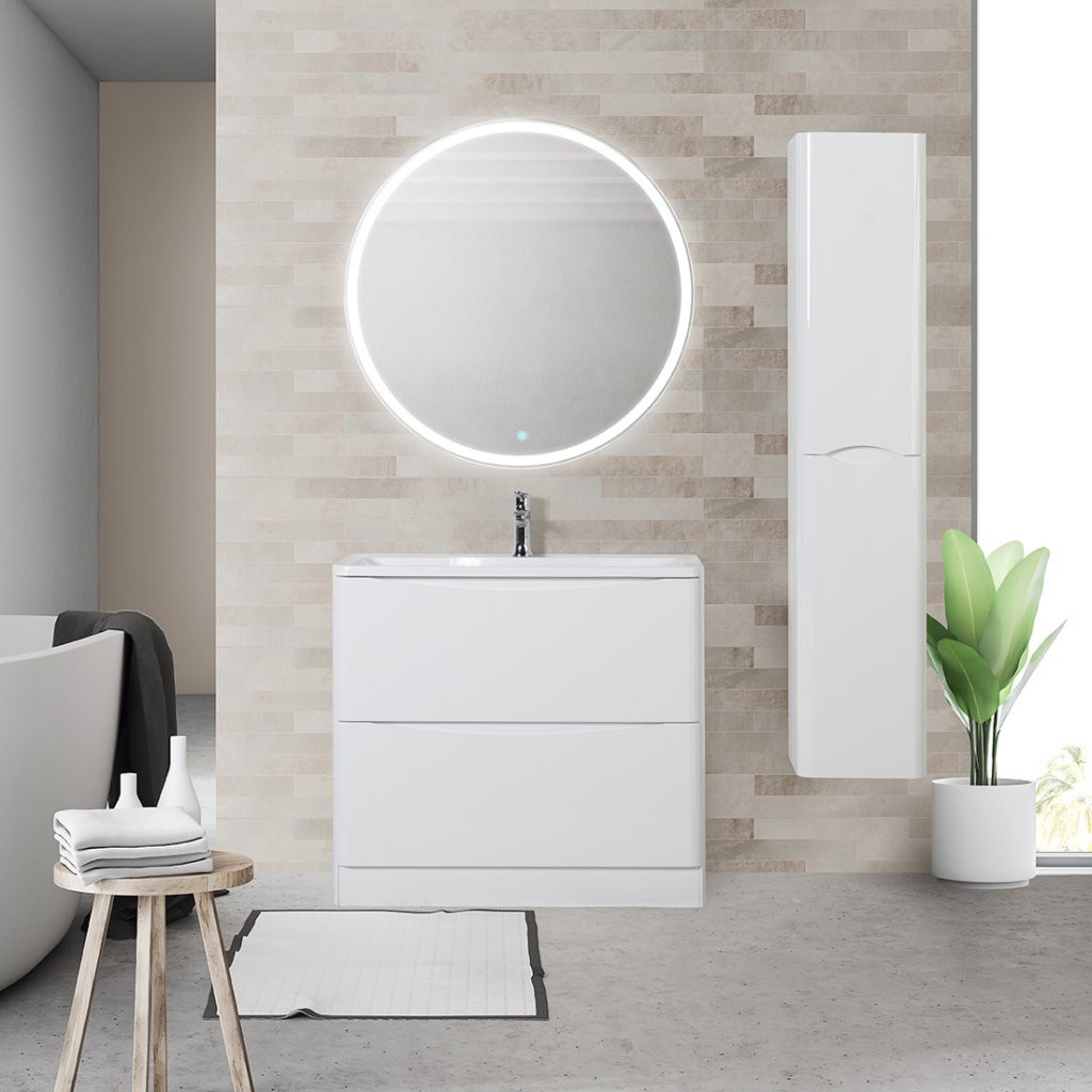 Тумба под раковину напольная белая 90см Belbagno ACQUA-900-2C-PIA-BL