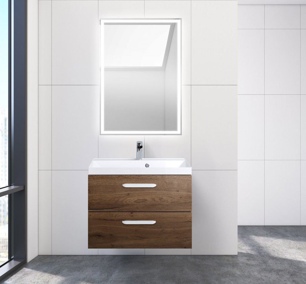 Тумба под раковину подвесная дуб табачный 70см Belbagno AURORA-700-2C-SO-RT