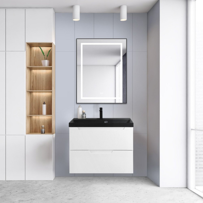 Тумба под раковину подвесная белая 80см Belbagno VITTORIA-800-2C-SO-BL