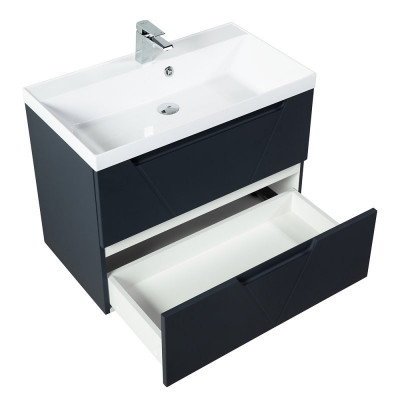 Тумба под раковину подвесная темно-синяя 80см Belbagno VITTORIA-800-2C-SO-GO-P