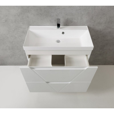 Тумба под раковину подвесная белая матовая 90см Belbagno VITTORIA-900-2C-SO-BO-P