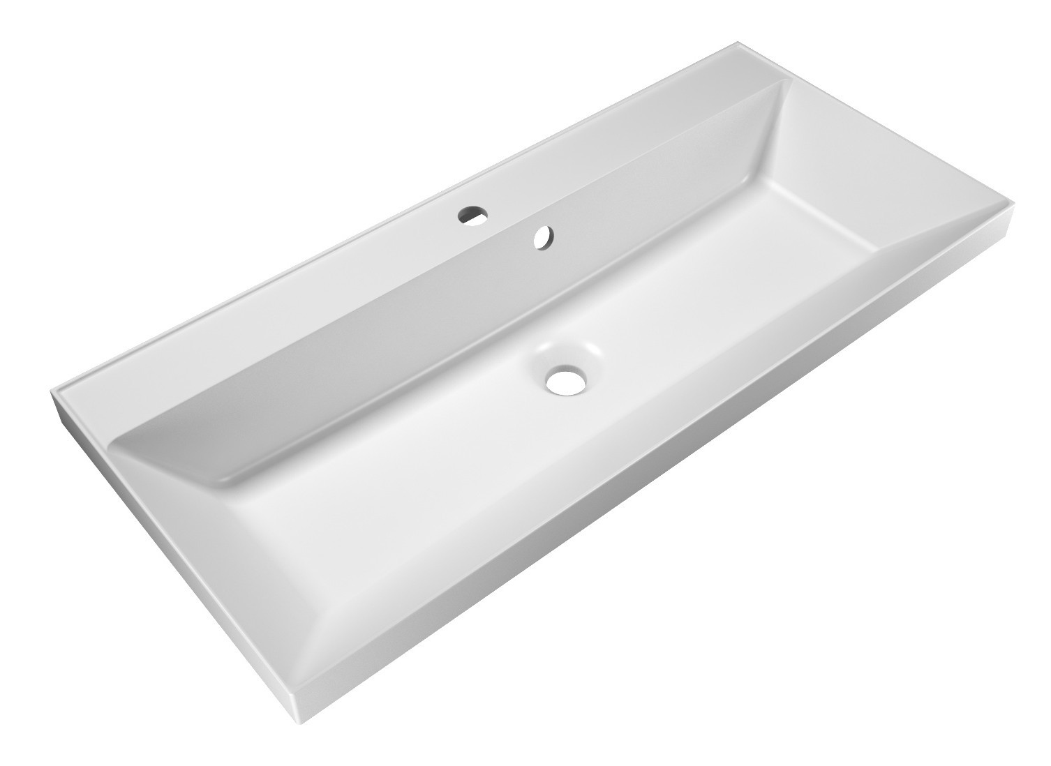 Раковина из искусственного мрамора встраиваемая белая 100x45см Belbagno BB1000/450-LV-MR-AST