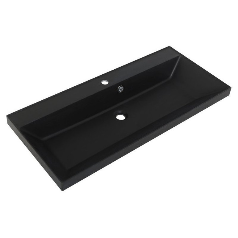 Раковина из искусственного мрамора встраиваемая черная 100x45см Belbagno BB1000/450-LV-ART-AST-NERO