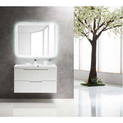 Тумба под раковину подвесная белая матовая 100см Belbagno VITTORIA-1000-2C-SO-BO-P