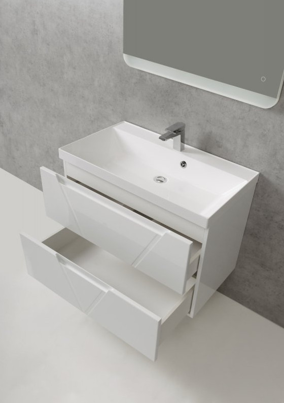 Тумба под раковину подвесная белая матовая 100см Belbagno VITTORIA-1000-2C-SO-BO-P