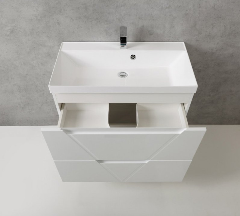 Тумба под раковину подвесная белая матовая 100см Belbagno VITTORIA-1000-2C-SO-BO-P
