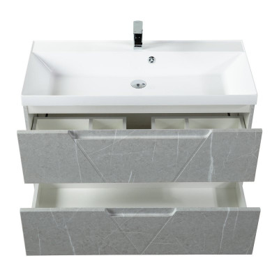 Тумба под раковину подвесная серая 100см Belbagno VITTORIA-1000-2C-SO-TB-P