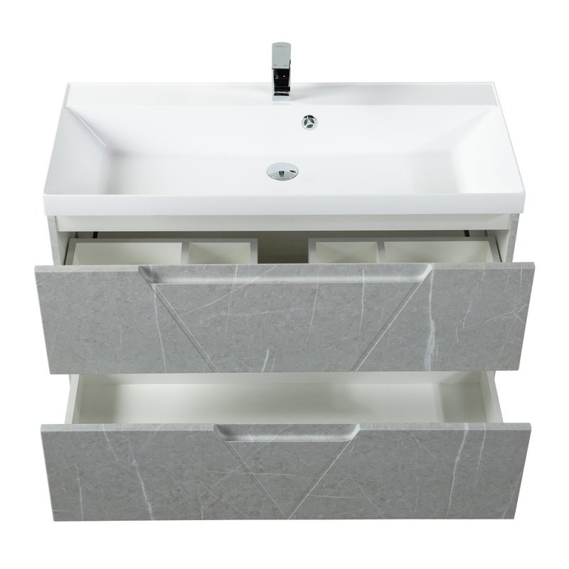 Тумба под раковину подвесная серая 100см Belbagno VITTORIA-1000-2C-SO-TB-P