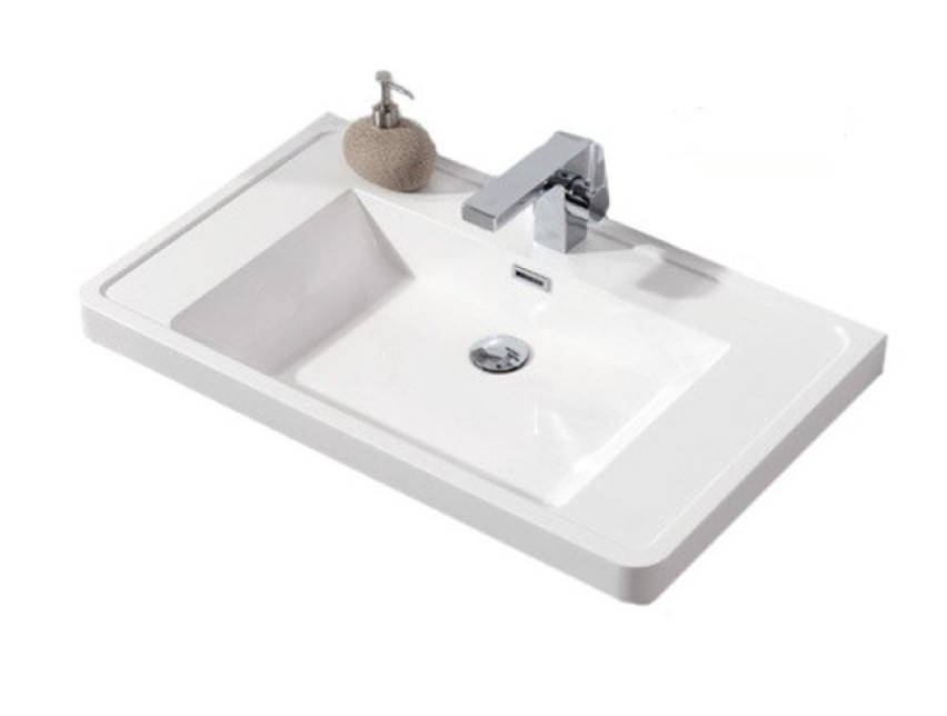 Раковина из искусственного мрамора встраиваемая белая 80x42см Belbagno EA-800-LVB