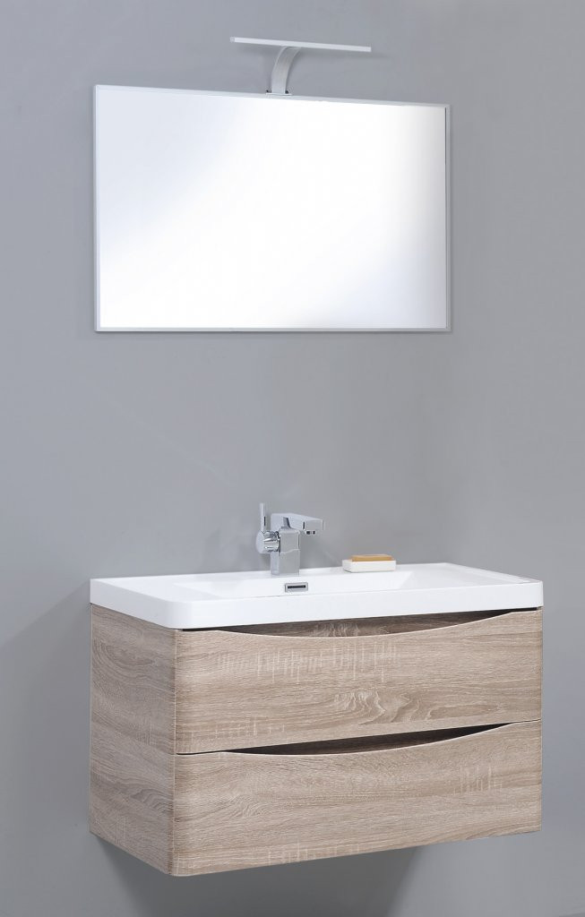 Тумба под раковину подвесная светлое дерево 80см Belbagno ANCONA-N-800-2C-SO-WO