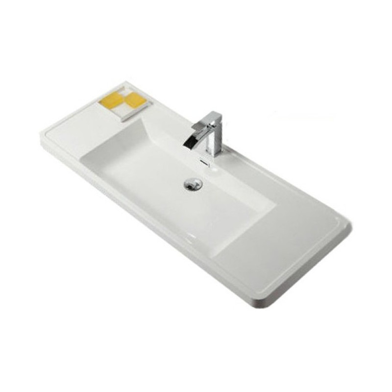 Раковина из искусственного мрамора встраиваемая белая 120x42см Belbagno EA-1200-LVB