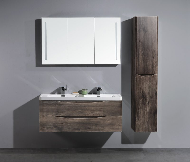 Тумба под раковину подвесная темное дерево 120см Belbagno ANCONA-N-1200-2C-SO-RW