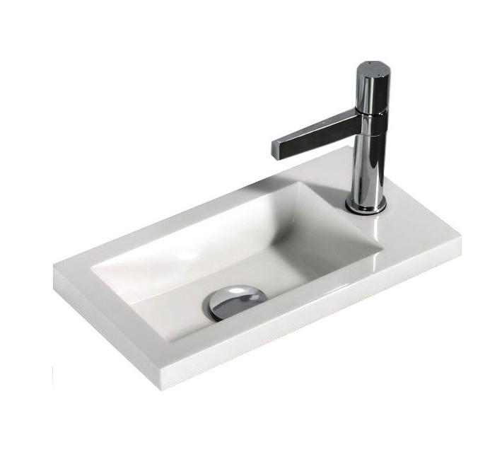Раковина из искусственного мрамора встраиваемая белая 40x22см Belbagno BB-400-PM-LVB