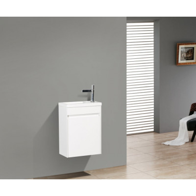 Тумба под раковину подвесная белая левая 40см Belbagno PIETRA MINI-400-1A-SO-BL-L