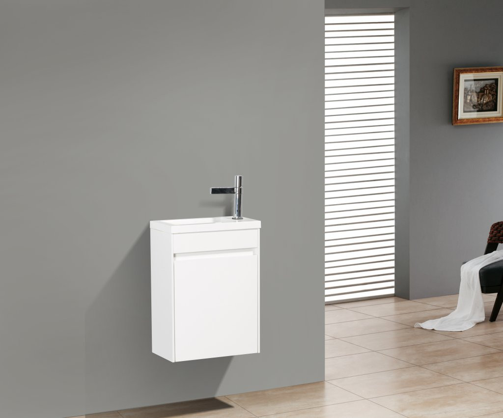 Тумба под раковину подвесная белая левая 40см Belbagno PIETRA MINI-400-1A-SO-BL-L