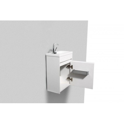 Тумба под раковину подвесная белая левая 40см Belbagno PIETRA MINI-400-1A-SO-BL-L