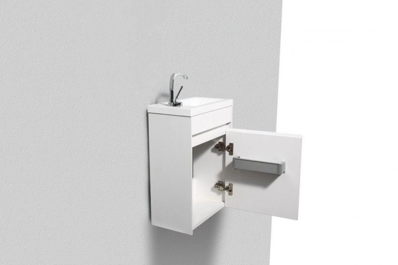 Тумба под раковину подвесная белая левая 40см Belbagno PIETRA MINI-400-1A-SO-BL-L