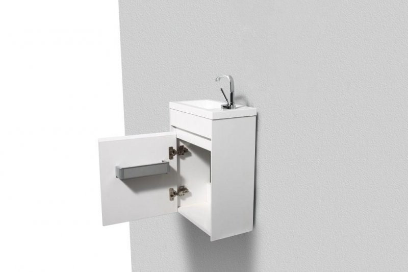 Тумба под раковину подвесная белая правая 40см Belbagno PIETRA MINI-400-1A-SO-BL-R
