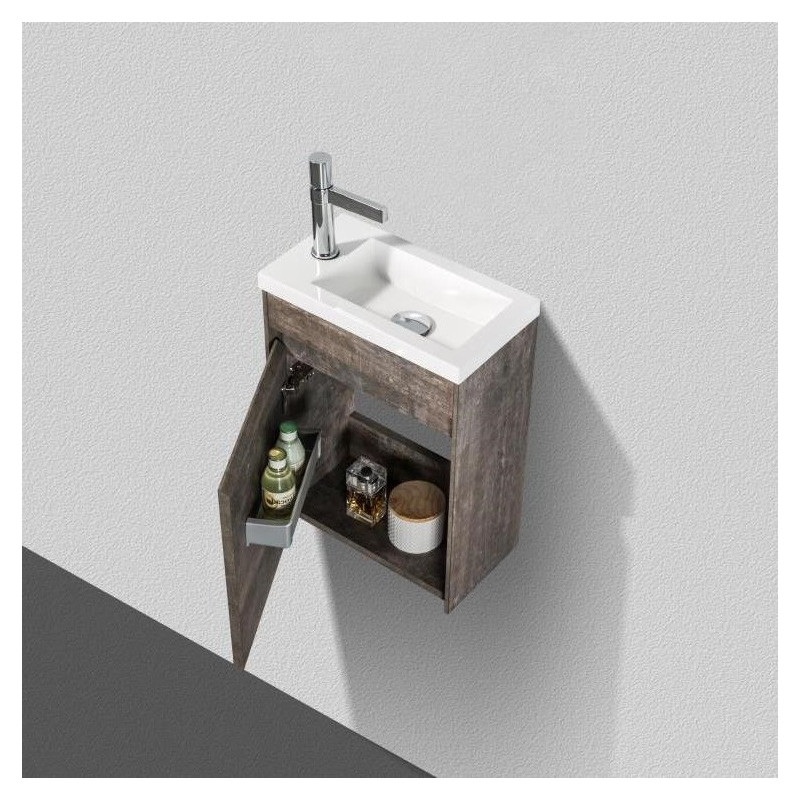 Тумба под раковину подвесная камень левая 40см Belbagno PIETRA MINI-400-1A-SO-PT-L