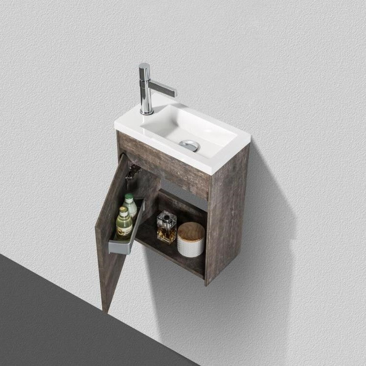 Тумба под раковину подвесная камень левая 40см Belbagno PIETRA MINI-400-1A-SO-PT-L