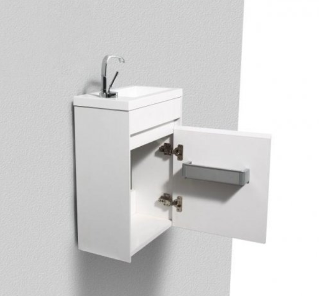 Тумба под раковину подвесная белая правая 46см Belbagno PIETRA MINI-460-1A-SO-BL-R