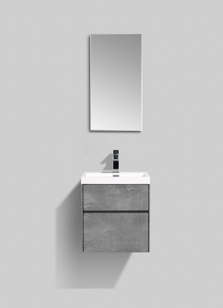 Тумба под раковину подвесная цемент 50см Belbagno PIETRA MINI-500AS-2C-SO-SCM