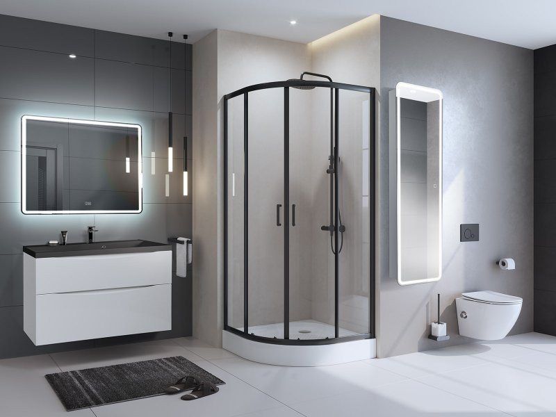 Зеркальный шкаф Bel Bagno Marino 45x160x15 с распашной дверью, с подсветкой и сенсорным выключателем