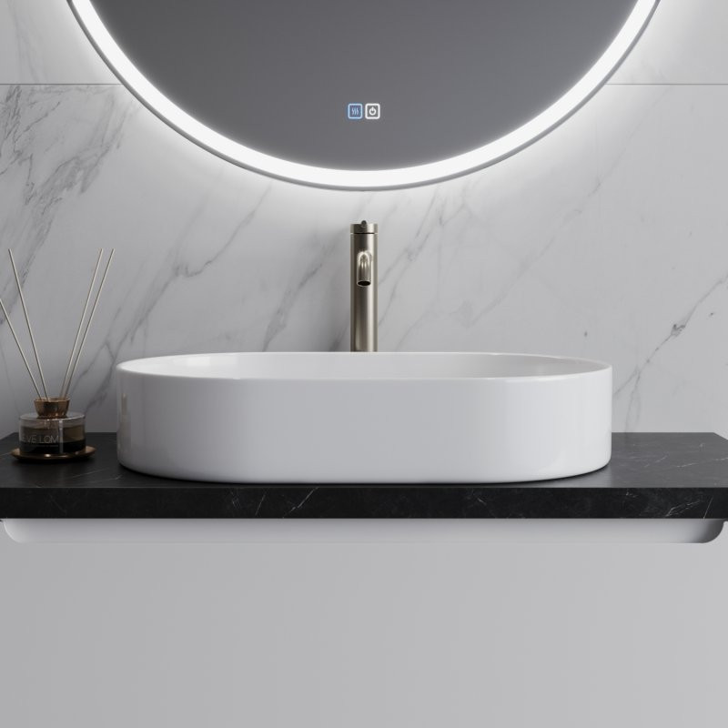 Раковина накладная 610х385х120мм Belbagno BB1479 белая
