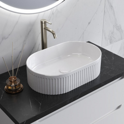 Раковина накладная 490х310х130мм Belbagno BB1497 белая