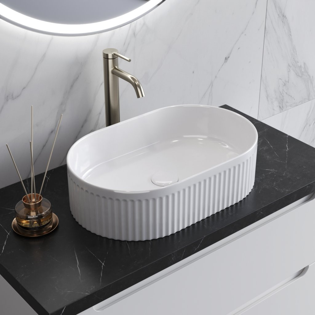 Раковина накладная 490х310х130мм Belbagno BB1497 белая