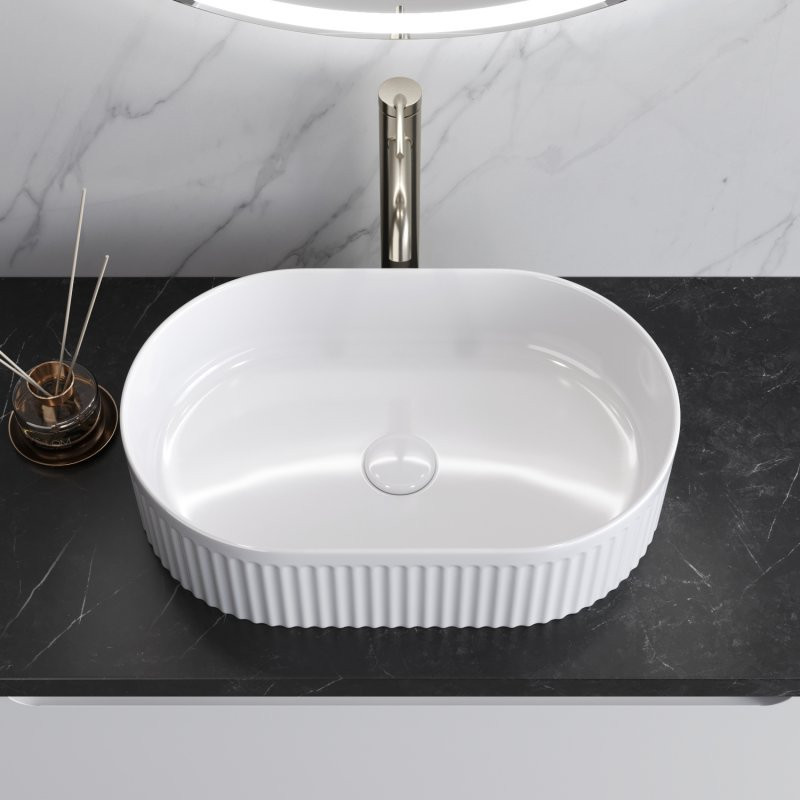 Раковина накладная 490х310х130мм Belbagno BB1497 белая