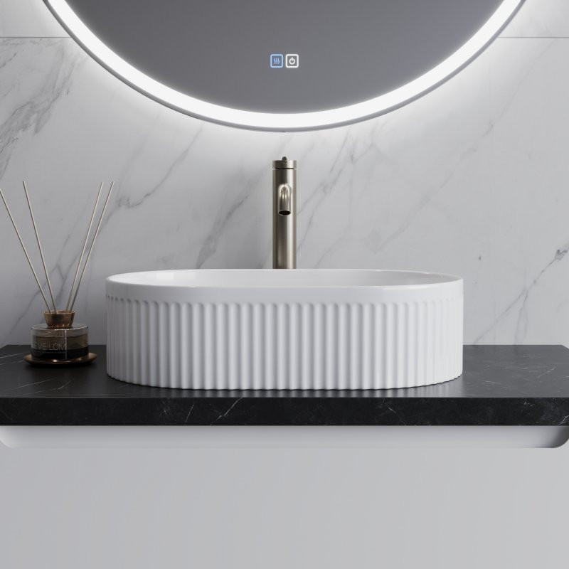 Раковина накладная 490х310х130мм Belbagno BB1497 белая