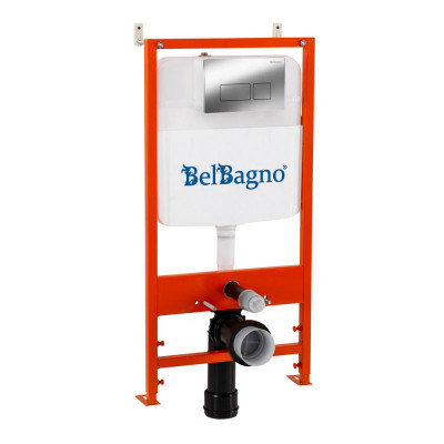 Инсталляция для подвесного унитаза Belbagno BB026/BB071CR с кнопкой хром