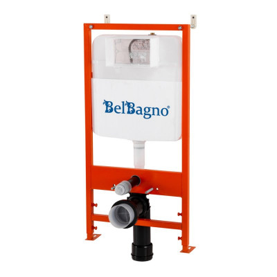 Инсталляция для подвесного унитаза Belbagno BB026/BB071CR с кнопкой белый глянцевый