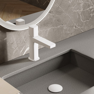 Смеситель для умывальника WasserKRAFT Saale 9503 белый Soft-touch