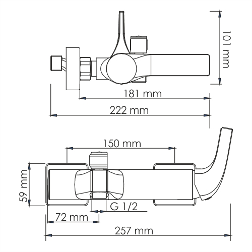 Sauer 7101 Смеситель для ванны с коротким изливом