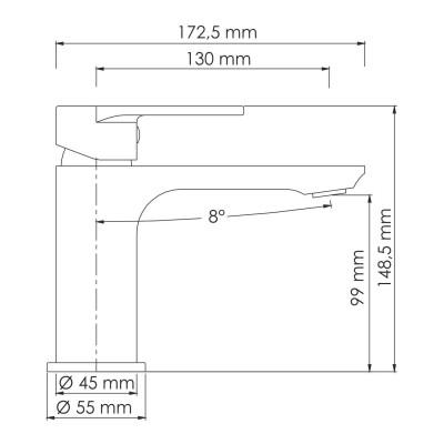 Смеситель для раковины WasserKRAFT Elbe 7403, черный Soft-touch
