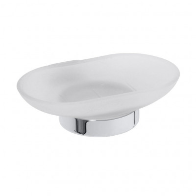 Мыльница стеклянная подвесная хром Bemeta OVAL 118408021