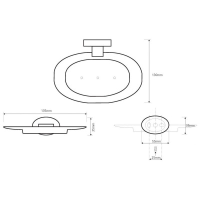 Мыльница подвесная хром Bemeta OVAL 118408041