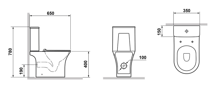 Унитаз-компакт Laguraty 1217 A 35x65x78 см безободковый с сиденьем Soft Close