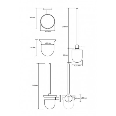 Ершик подвесной графит Bemeta GRAPHITE 156113017