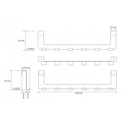 Дверная вешалка с 6-ю крючками белая Bemeta WHITE 101106234