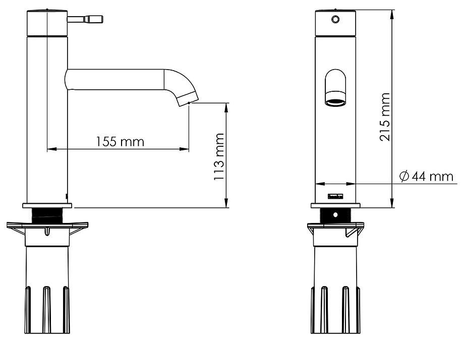 Смеситель для раковины черный Teska ATLAS E5714