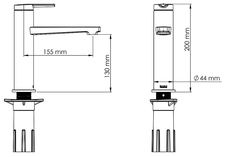 Смеситель для раковины хром Teska LIVA E5416