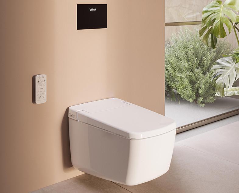 Интеллектуальный подвесной унитаз Vitra V-CARE Prime 7231B403-6216, покрытие VitrA Hygiene