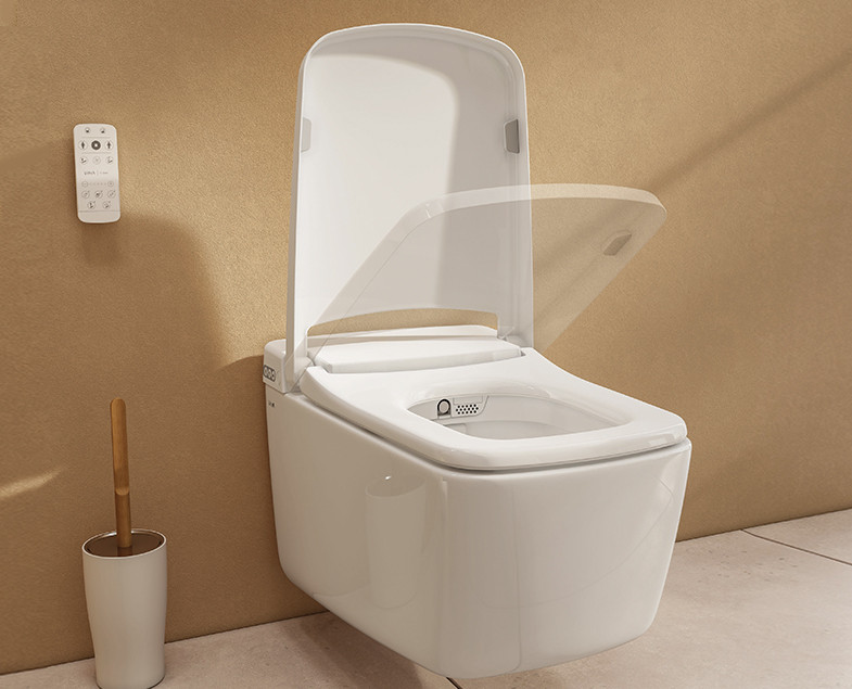 Интеллектуальный подвесной унитаз Vitra V-CARE Prime 7231B403-6216, покрытие VitrA Hygiene