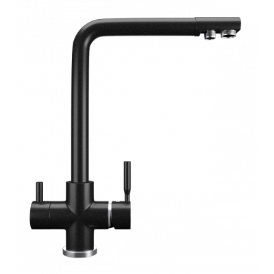 Смеситель ULGRAN Classic U-016 с дополнительным краном для питьевой воды, цвет 308 черный