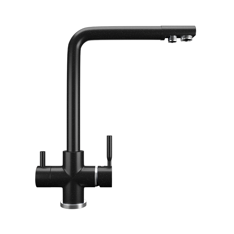 Смеситель ULGRAN Classic U-016 с дополнительным краном для питьевой воды, цвет 308 черный