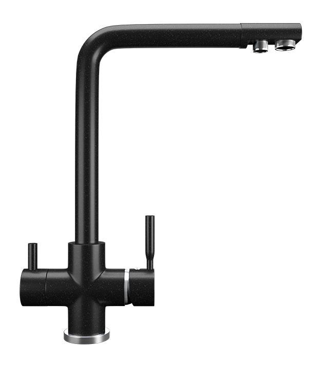 Смеситель ULGRAN Classic U-016 с дополнительным краном для питьевой воды, цвет 308 черный