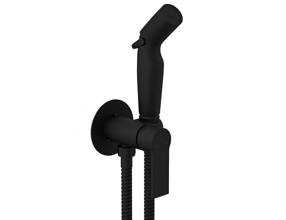 Смеситель с гигиеническим душем черный Cersanit BRASKO A64103
